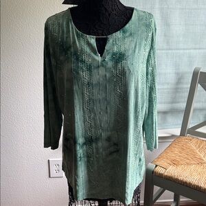 JM Collection Teal Tunic Top